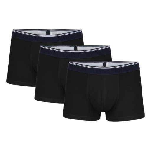 [05-010-41-008-K040-L] Lot  de 3 shortys homme en coton stretch (Noir, L)