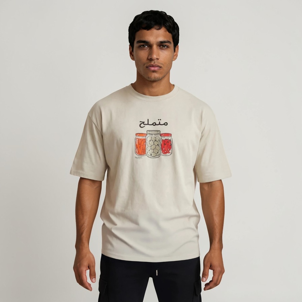 T-shirt homme oversized manches courtes متملح