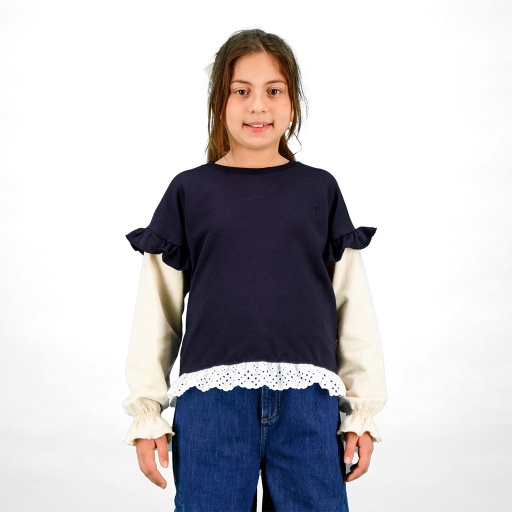 [05-010-36-241-K507-10-12A] Sweat fille avec volants (10-12A)