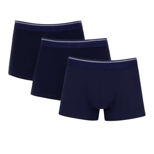 [05-010-41-008-K015-L] Lot  de 3 shortys homme en coton stretch (Bleu Marine, L)