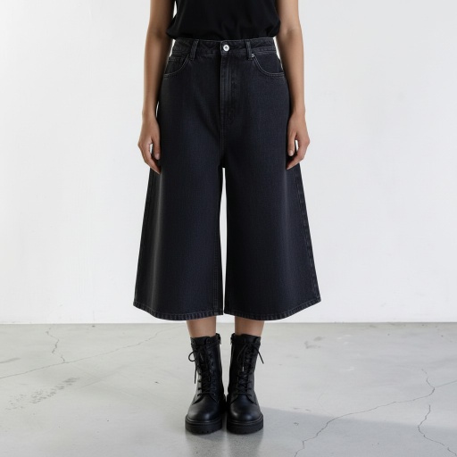 [01-010-04-313-K160-24] Bermuda femme en jeans- Badira (Jeans Noir, 24)