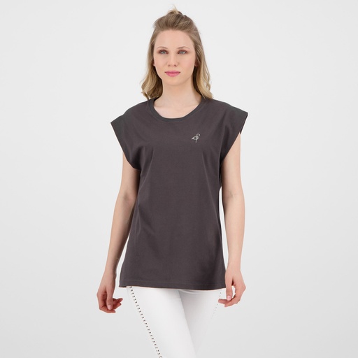 T-shirt femme sans manche avec broderie