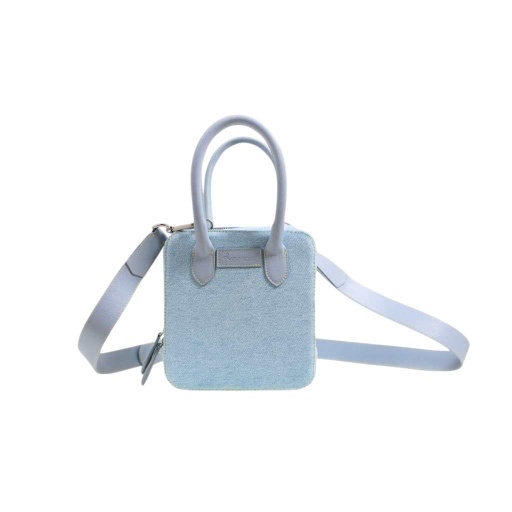 Sac carré en jeans avec bandoulière amovible - DONIA - Blanc