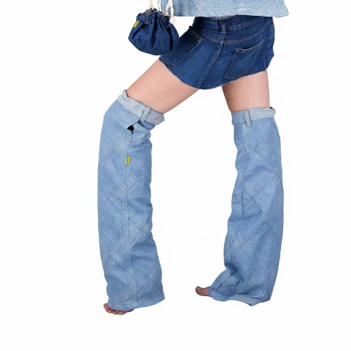 Jambières unisexe en jeans UPCYCLING METHODS - TUNIS FASHION WEEK 2024 - Blanc