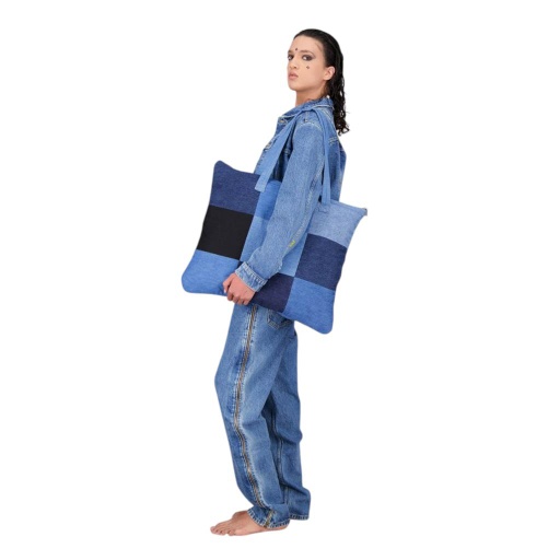 Coussin &amp; Tote bag format 60/50 en jeans Modular - TUNIS FASHION WEEK 2024 - Vert