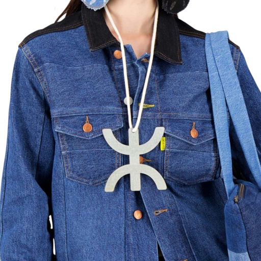 Colier en acier FREEDOM UPCYCLING METHODS - TUNIS FASHION WEEK 2024 - Jeans Noir