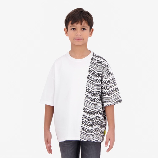 T-shirt oversized garçon manches courtes IMPRIME FORMES TEPSI