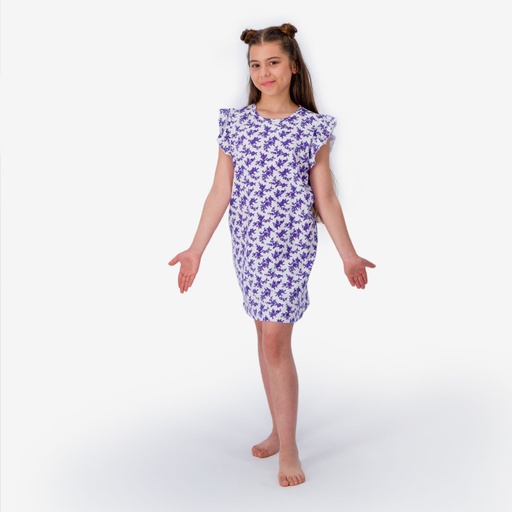Robe de pyjama fille avec volant